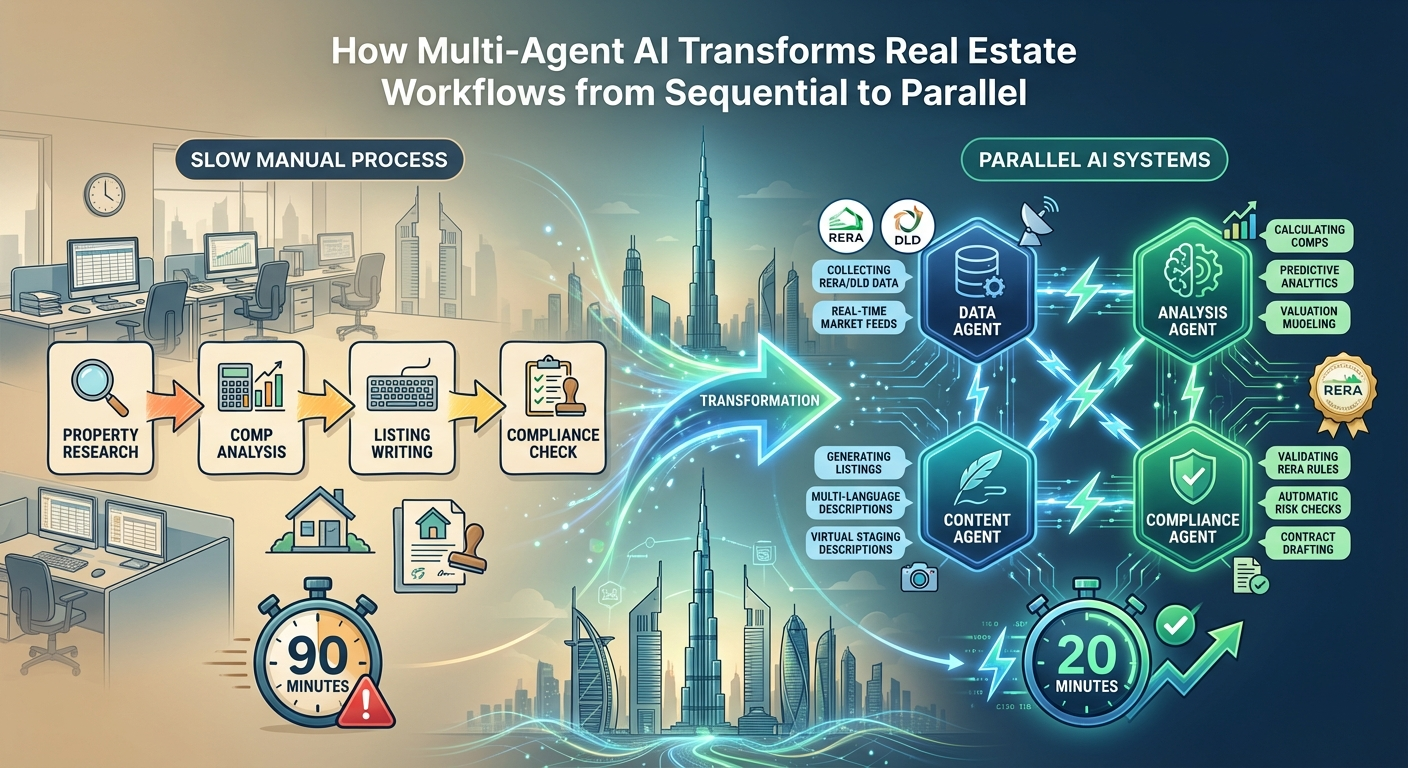 How Multi-Agent AI Transforms Real Estate Workflows from Sequential to Parallel