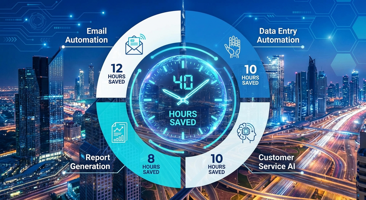 AI automation time savings infographic